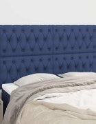 vidaXL Табла за легло синя 144x7x118/128 см плат