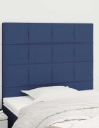 vidaXL Табла за легло синя 90x5x118/128 см плат
