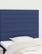 vidaXL Табла за легло синя 90x5x118/128 см плат