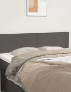 vidaXL Табла за легло сива 144x5x78/88 см изкуствена кожа
