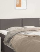 vidaXL Табла за легло сива 144x5x78/88 см изкуствена кожа