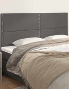 vidaXL Табла за легло сива 200x5x118/128 см изкуствена кожа