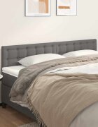 vidaXL Табла за легло сива 200x5x78/88 см изкуствена кожа
