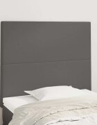 vidaXL Табла за легло сива 80x5x118/128 см изкуствена кожа