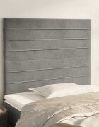 vidaXL Табла за легло светло сива 100x5x118/128 см кадифе