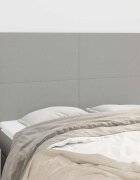 vidaXL Табла за легло светло сива 144x5x118/128 см плат