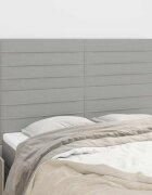 vidaXL Табла за легло светло сива 144x5x118/128 см плат