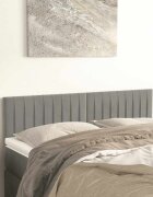 vidaXL Табла за легло светло сива 144x5x78/88 см кадифе