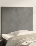 vidaXL Табла за легло светло сива 90x5x118/128 см кадифе