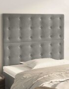 vidaXL Табла за легло светло сива 90x5x118/128 см кадифе