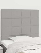 vidaXL Табла за легло светло сива 90x5x118/128 см плат