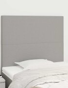 vidaXL Табла за легло светло сива 90x5x118/128 см плат