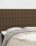 vidaXL Табла за легло тъмнокафява 144x5x118/128 см плат