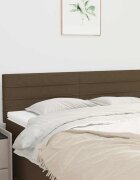 vidaXL Табла за легло тъмнокафява 144x5x78/88 см плат