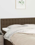 vidaXL Табла за легло тъмнокафява 144x5x78/88 см плат