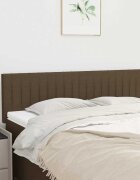 vidaXL Табла за легло тъмнокафява 144x5x78/88 см плат