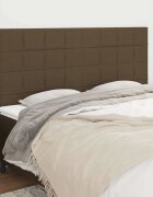 vidaXL Табла за легло тъмнокафява 200x5x118/128 см плат