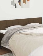vidaXL Табла за легло тъмнокафява 200x5x78/88 см плат