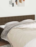 vidaXL Табла за легло тъмнокафява 200x5x78/88 см плат
