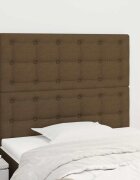 vidaXL Табла за легло тъмнокафява 80x5x118/128 см плат