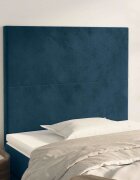 vidaXL Табла за легло тъмносиня 100x5x118/128 см кадифе