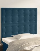 vidaXL Табла за легло тъмносиня 90x5x118/128 см кадифе