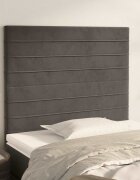 vidaXL Табла за легло тъмносива 100x5x118/128 см кадифе