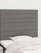 vidaXL Табла за легло тъмносива 100x5x118/128 см плат