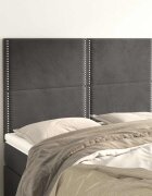 vidaXL Табла за легло тъмносива 144x5x118/128 см кадифе