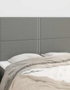 vidaXL Табла за легло тъмносива 144x5x118/128 см плат