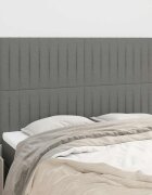 vidaXL Табла за легло тъмносива 144x5x118/128 см плат