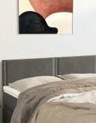 vidaXL Табла за легло тъмносива 144x5x78/88 см кадифе