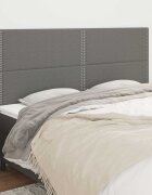 vidaXL Табла за легло тъмносива 200x5x118/128 см плат