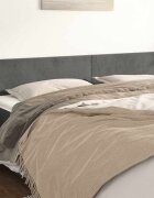 vidaXL Табла за легло тъмносива 200x5x78/88 см кадифе