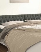vidaXL Табла за легло тъмносива 200x7x78/88 см кадифе