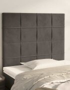 vidaXL Табла за легло тъмносива 80x5x118/128 см кадифе