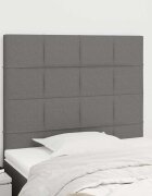 vidaXL Табла за легло тъмносива 80x5x118/128 см плат