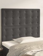 vidaXL Табла за легло тъмносива 90x5x118/128 см кадифе