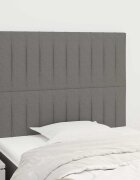 vidaXL Табла за легло тъмносива 90x5x118/128 см плат