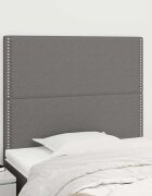 vidaXL Табла за легло тъмносива 90x5x118/128 см плат