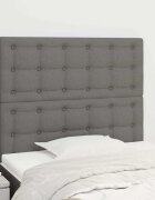 vidaXL Табла за легло тъмносива 90x5x118/128 см плат