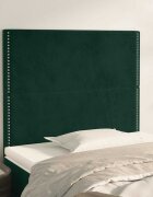 vidaXL Табла за легло тъмнозелена 100x5x118/128 см кадифе