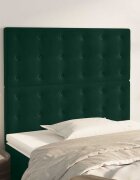 vidaXL Табла за легло тъмнозелена 100x5x118/128 см кадифе
