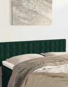 vidaXL Табла за легло тъмнозелена 144x5x78/88 см кадифе