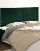 vidaXL Табла за легло тъмнозелена 200x5x118/128 см кадифе