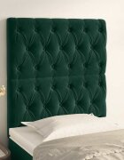 vidaXL Табла за легло тъмнозелена 80x7x118/128 см кадифе