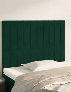 vidaXL Табла за легло тъмнозелена 90x5x118/128 см кадифе