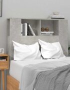vidaXL Табла за легло тип шкаф бетонно сива 100x185x1025 см
