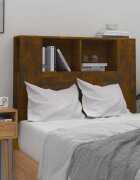 vidaXL Табла за легло тип шкаф опушен дъб 100x185x1025 см