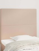 vidaXL Табла за легло цвят капучино 100x5x118/128 см изкуствена кожа